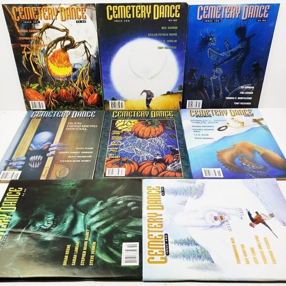 Cemetery Dance Magazines Lot 8 Issues 53-60 Stephen King Gaiman Horror 2005-2009 - Picture 1 of 16